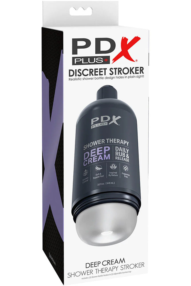 PDX - PDX Plus - Deep Cream Discreet Shower Stroker - Clear - Stag Shop
