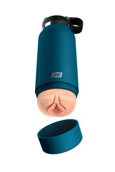 PDX - PDX Plus - Fuck Flask - Private Pleaser Water Bottle Stroker - Beige/Blue - Stag Shop