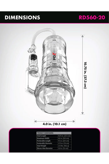 PDX - ViewTube Vac XXL Pump See-Thru EZ-Grip Pump Stroker - Stag Shop