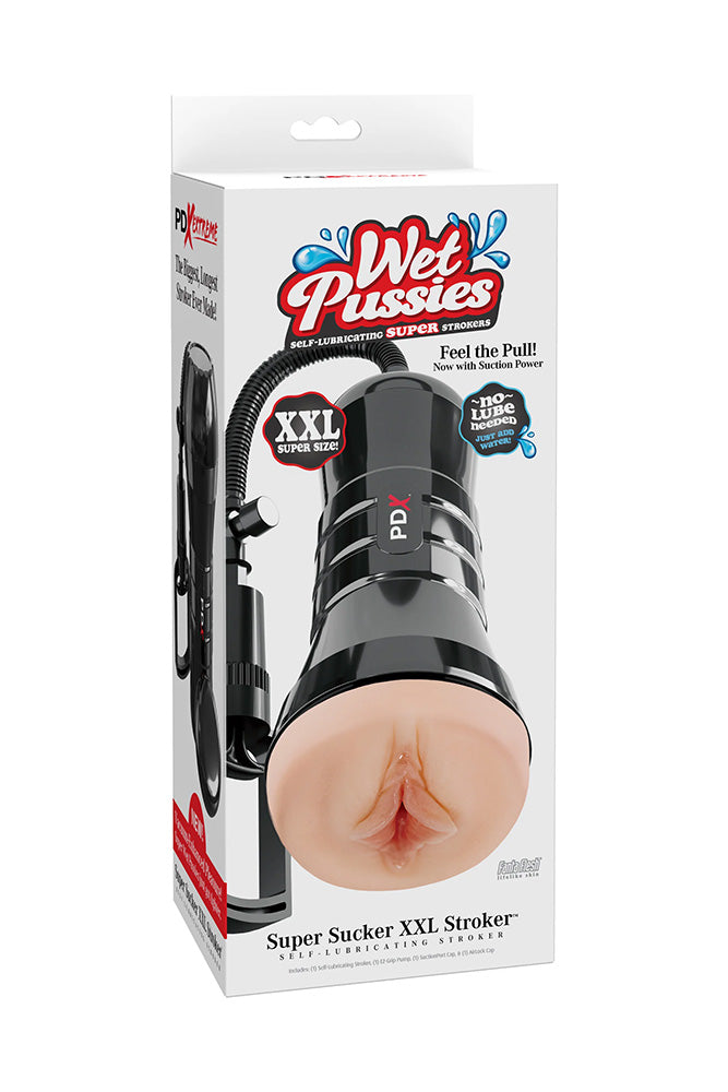PDX - Wet Pussies - Super Sucker XXL Self-Lubricating Stroker - Stag Shop