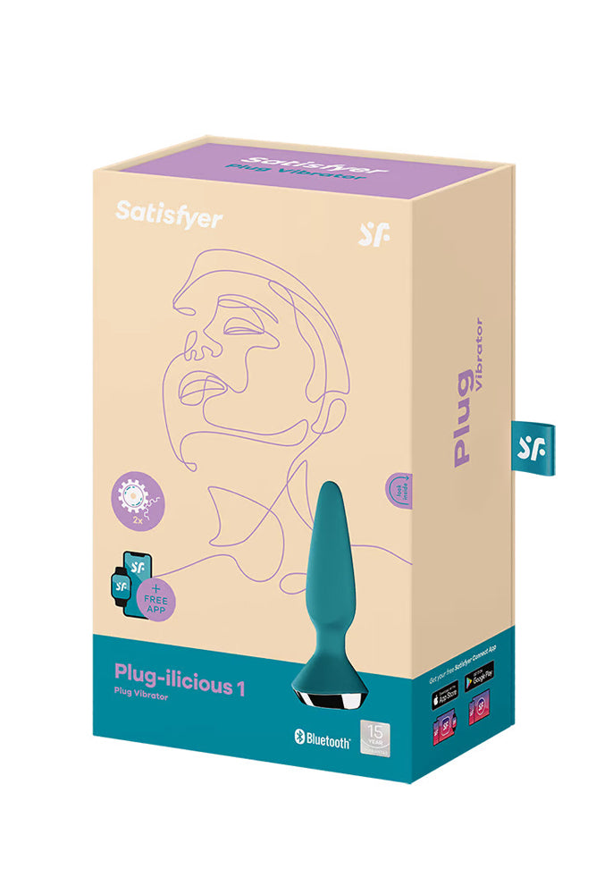 Satisfyer - Plug-ilicious 1 - Vibrating Bluetooth Anal Plug - Petrol - Stag Shop