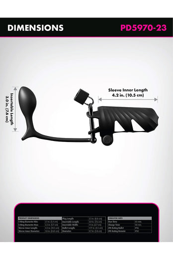 Pipedream - Fantasy C-Ringz - Remote-Controlled Vibrating Cock Blocker with Ass-Gasm Plug - Stag Shop