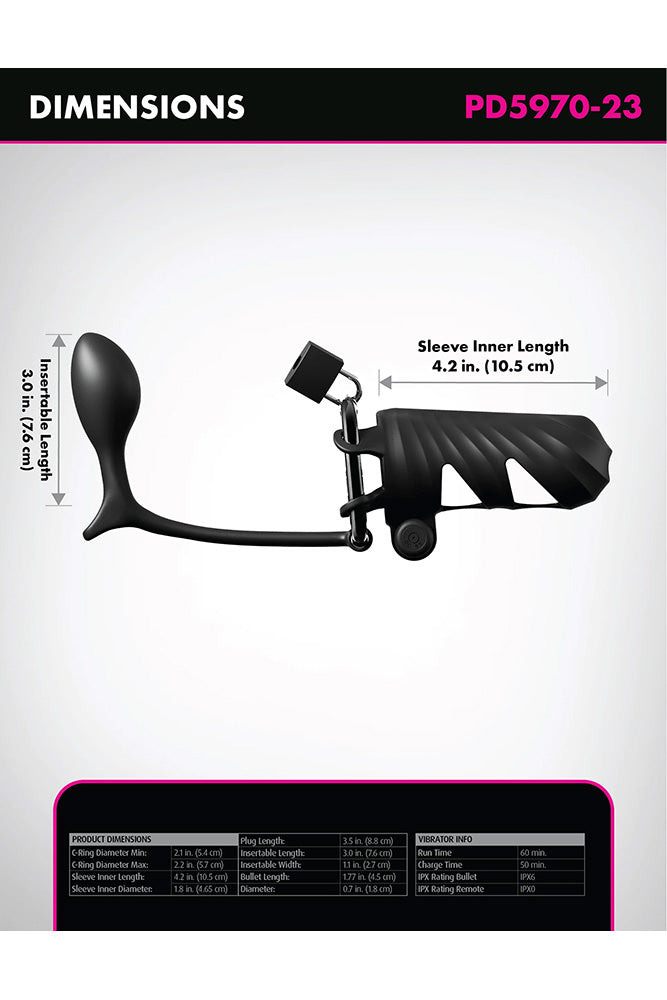 Pipedream - Fantasy C-Ringz - Remote-Controlled Vibrating Cock Blocker with Ass-Gasm Plug - Stag Shop