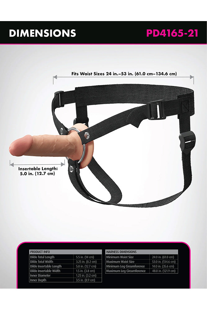 Pipedream - Fantasy X-Tensions Elite - 5" Hollow Silicone Strap-On - Stag Shop