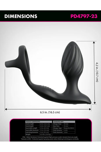 Pipedream - Anal Fantasy Elite - Ass-Gasm Gyro-Milk Pro Remote Control Anal Plug - Stag Shop