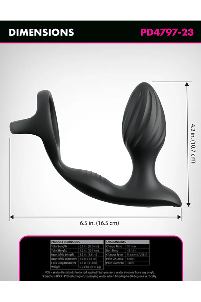 Pipedream - Anal Fantasy Elite - Ass-Gasm Gyro-Milk Pro Remote Control Anal Plug - Stag Shop