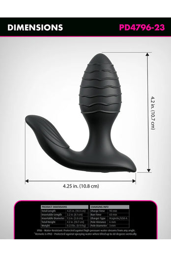 Pipedream - Anal Fantasy Elite - Gyro-Milk Pro Remote Control Anal Plug - Stag Shop