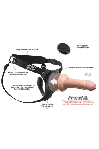 Pipedream - Body Dock G-Spot Pro Strap On Harness - Black - Stag Shop