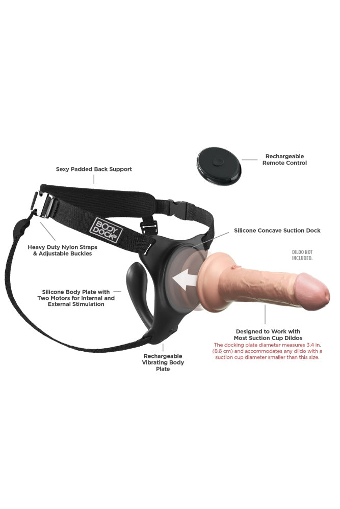 Pipedream - Body Dock G-Spot Pro Strap On Harness - Black - Stag Shop