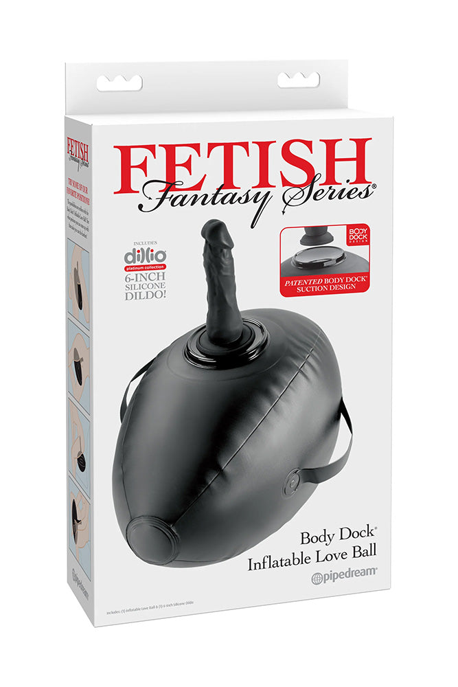 Pipedream - Fetish Fantasy - Body Dock Inflatable Love Ball With 6" Silicone Dildo - Stag Shop