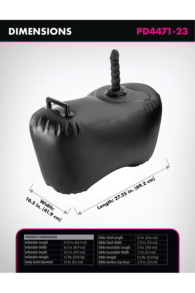 Pipedream - Fetish Fantasy - Body Dock Inflatable Love Seat With 8" Silicone Dildo - Stag Shop