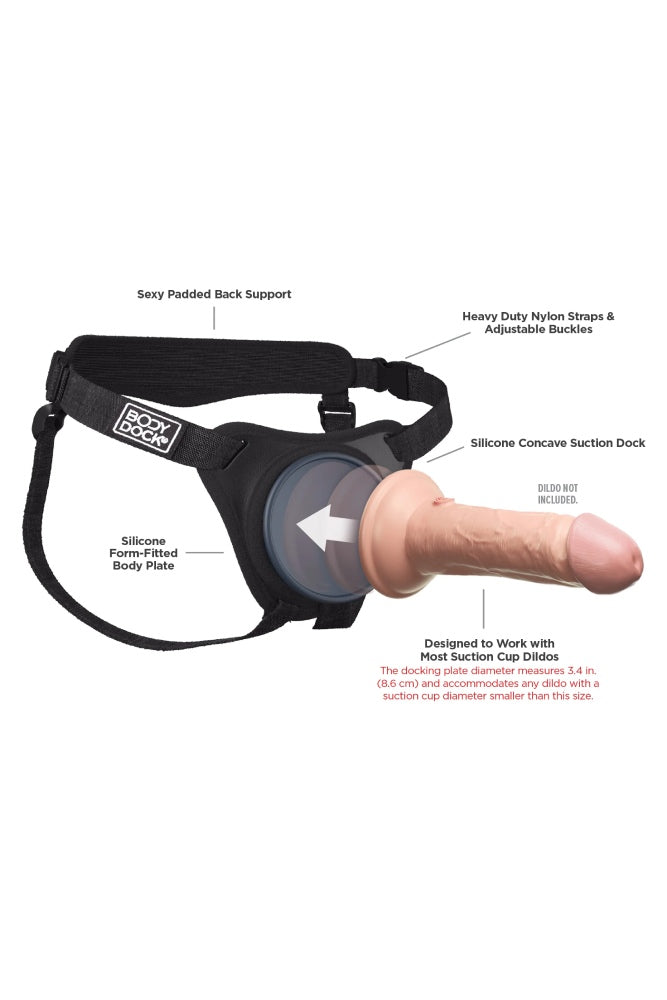 Pipedream - Body Dock Elite Strap On Harness - Black - Stag Shop