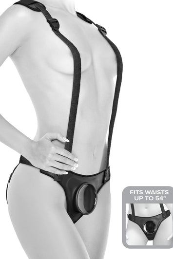 Pipedream - Body Dock Elite Strap On Harness with Suspenders - Black - Stag Shop