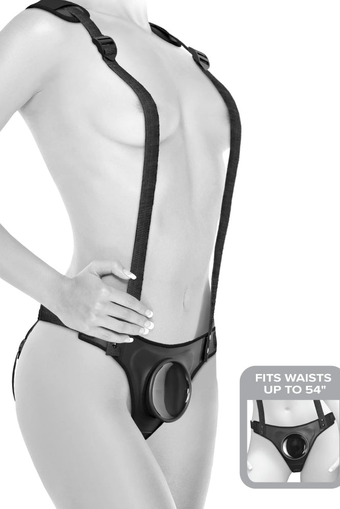 Pipedream - Body Dock Elite Strap On Harness with Suspenders - Black - Stag Shop