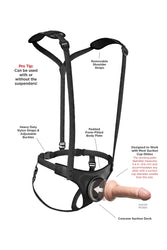 Pipedream - Body Dock Elite Strap On Harness with Suspenders - Black - Stag Shop