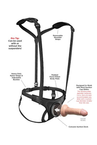 Thumbnail for Pipedream - Body Dock Elite Strap On Harness with Suspenders - Black - Stag Shop