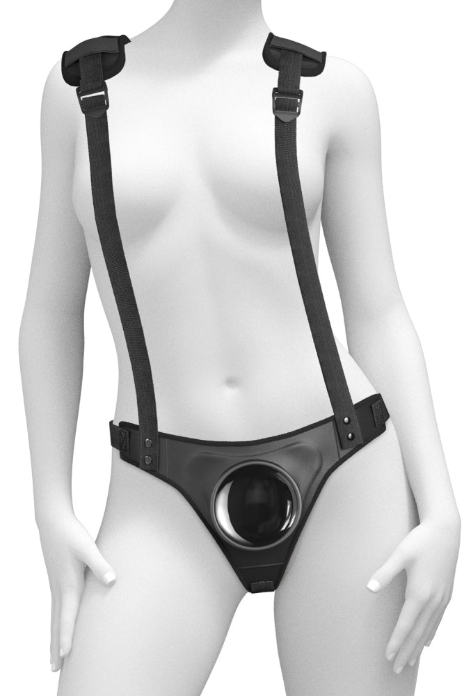 Pipedream - Body Dock Elite Strap On Harness with Suspenders - Black - Stag Shop