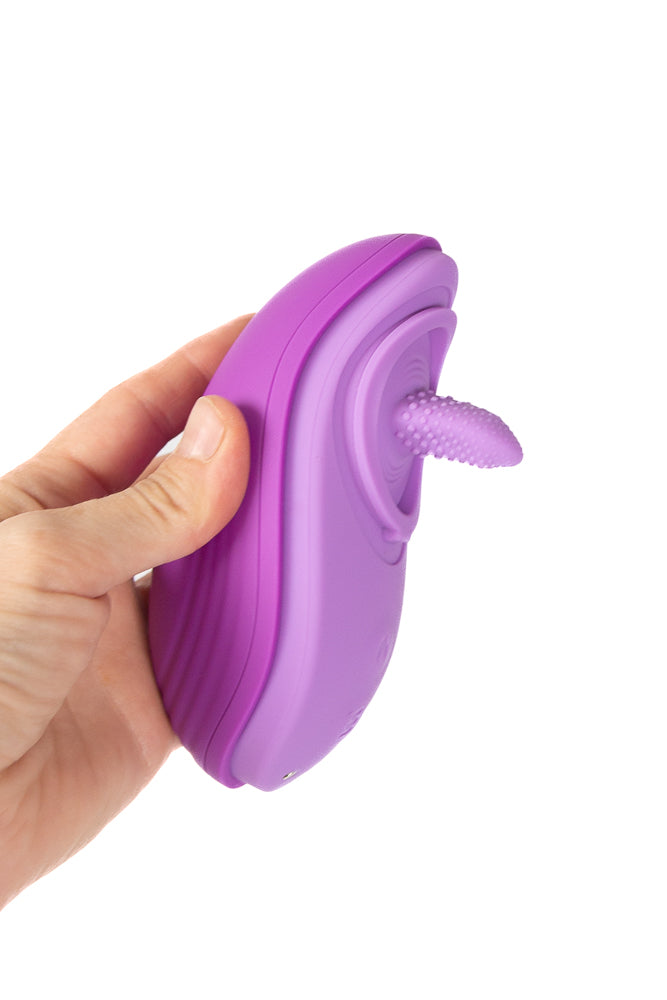 Pipedream - Fantasy For Her - Her Silicone Fun Tongue Warming Tongue Vibrator - Purple - Stag Shop