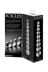 Pipedream - Icicles - No. 2 - Beaded Glass Dildo - Clear - Stag Shop