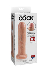 Pipedream - King Cock - Uncut Cock Realistic Dildo - 7 inch - Beige - Stag Shop