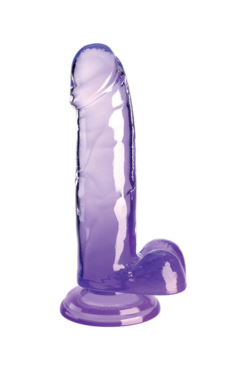 Pipedream - King Cock - 7 inch Clear Realistic Cock with Balls - Purple - Stag Shop