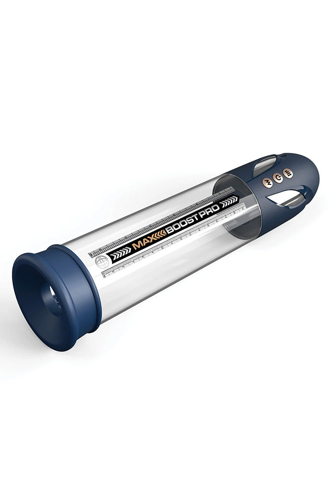 Pipedream - Pump Worx - Max Boost Pro Flow Penis Pump - Blue/Clear - Stag Shop