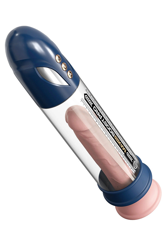 Pipedream - Pump Worx - Max Boost Pro Flow Penis Pump - Blue/Clear - Stag Shop