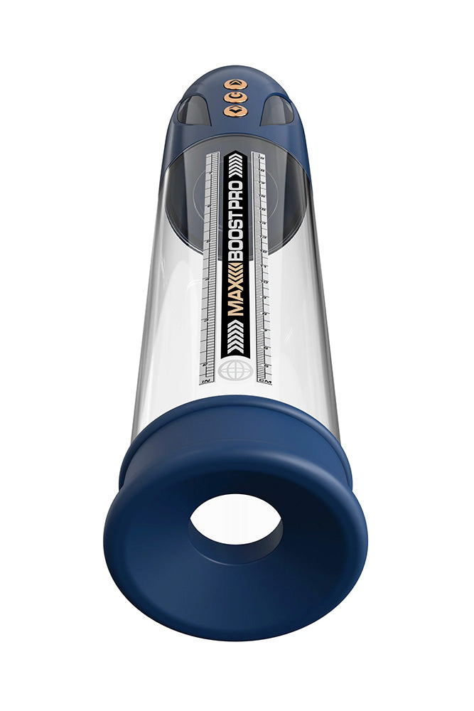 Pipedream - Pump Worx - Max Boost Pro Flow Penis Pump - Blue/Clear - Stag Shop