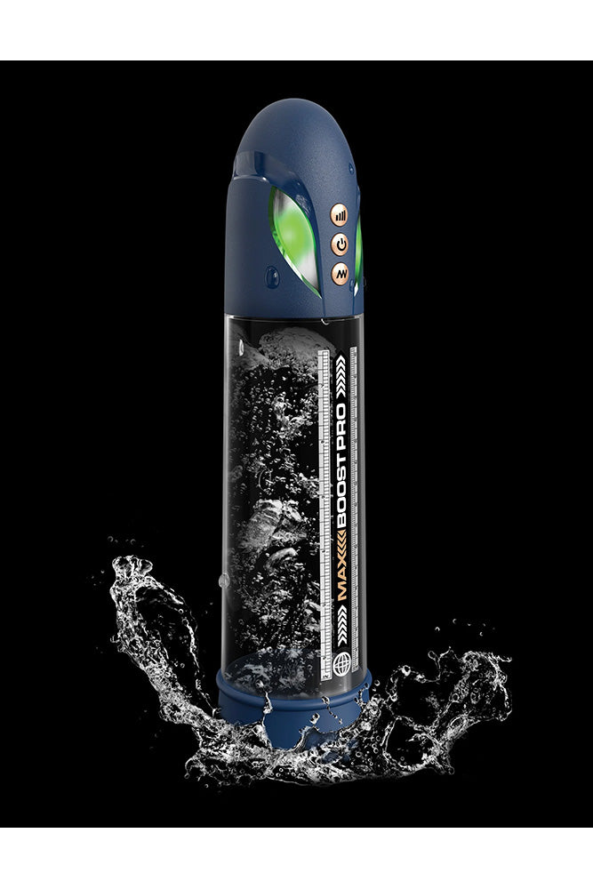 Pipedream - Pump Worx - Max Boost Pro Flow Penis Pump - Blue/Clear - Stag Shop
