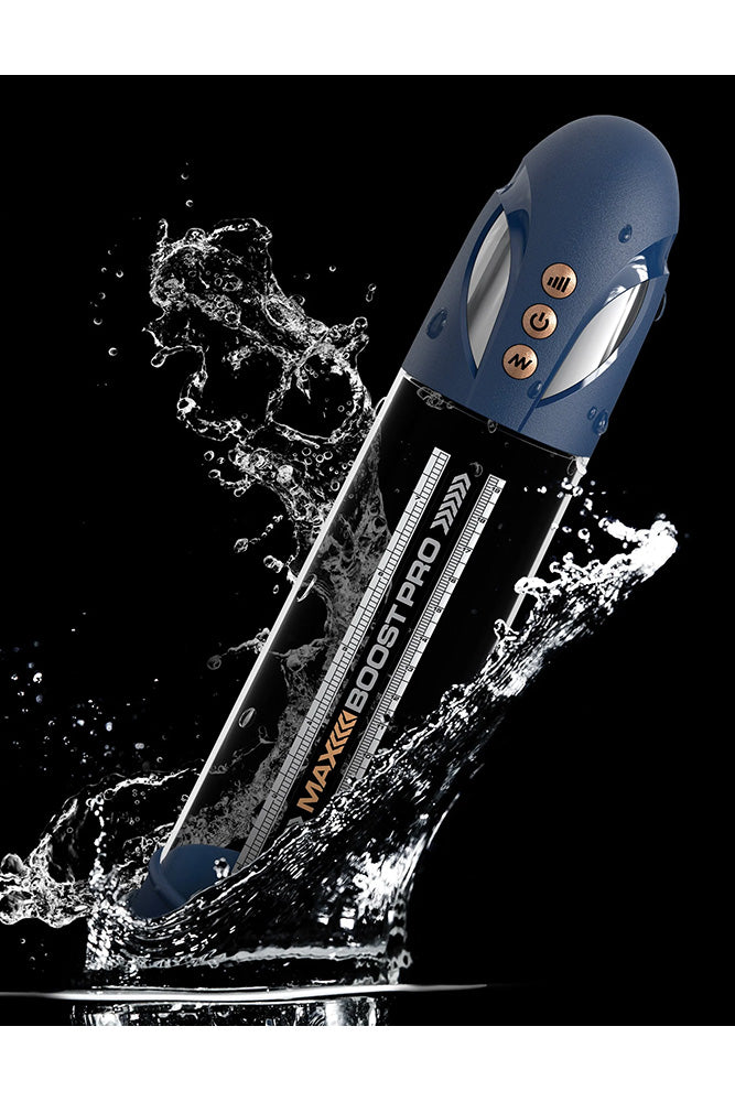 Pipedream - Pump Worx - Max Boost Pro Flow Penis Pump - Blue/Clear - Stag Shop