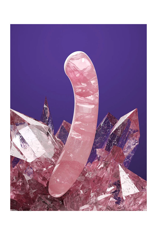 Biird - Pixii Rose Quartz Crystal Petite Curved Dildo - Pink - Stag Shop