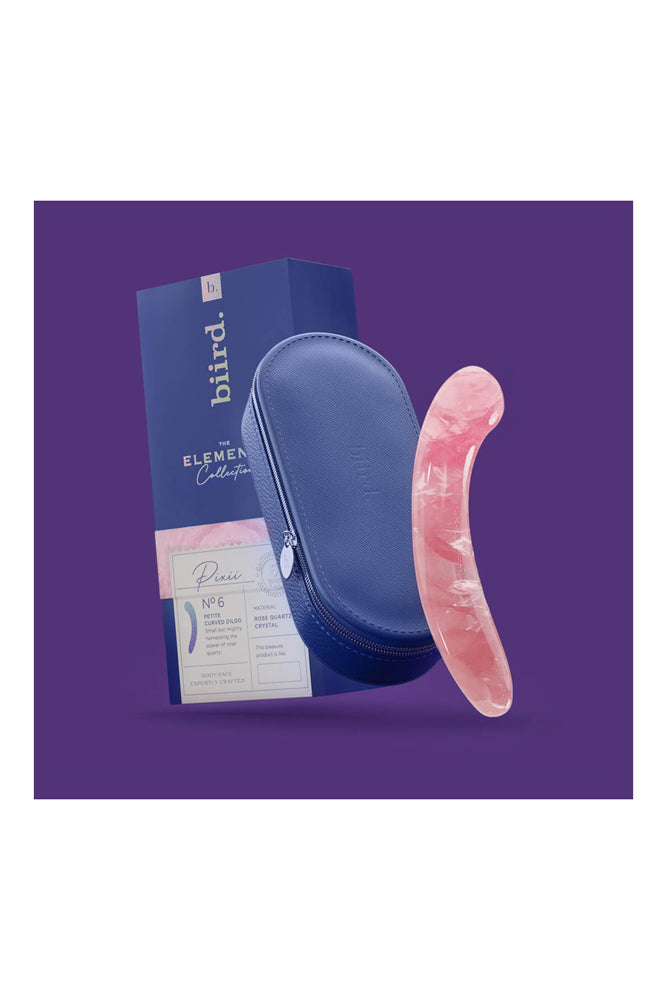 Biird - Pixii Rose Quartz Crystal Petite Curved Dildo - Pink - Stag Shop