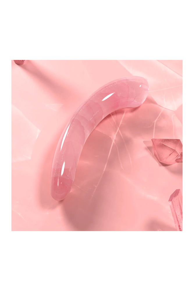 Biird - Pixii Rose Quartz Crystal Petite Curved Dildo - Pink - Stag Shop