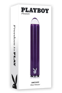 Thumbnail for Playboy - Amethyst Glass Tip Bullet Vibrator - Purple