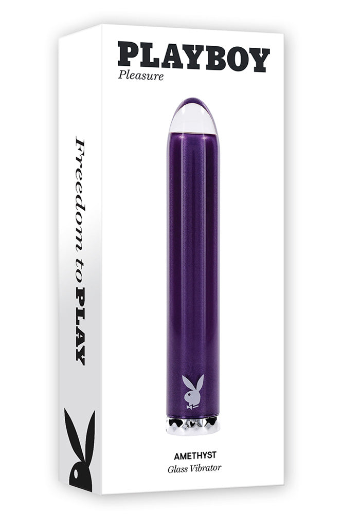 Playboy - Amethyst Glass Tip Bullet Vibrator - Purple