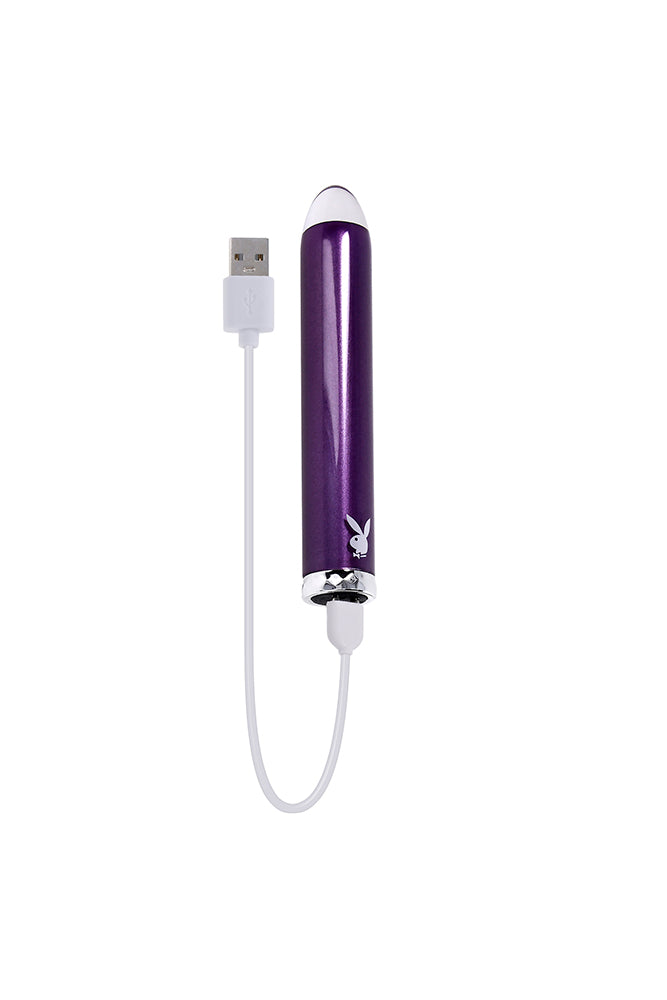 Playboy - Amethyst Glass Tip Bullet Vibrator - Purple - Stag Shop