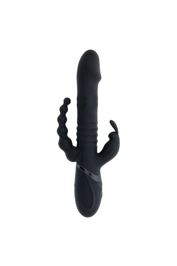 Playboy - Big Bunny Energy Triple Vibrator - Black - Stag Shop