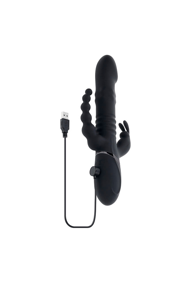 Playboy - Big Bunny Energy Triple Vibrator - Black - Stag Shop