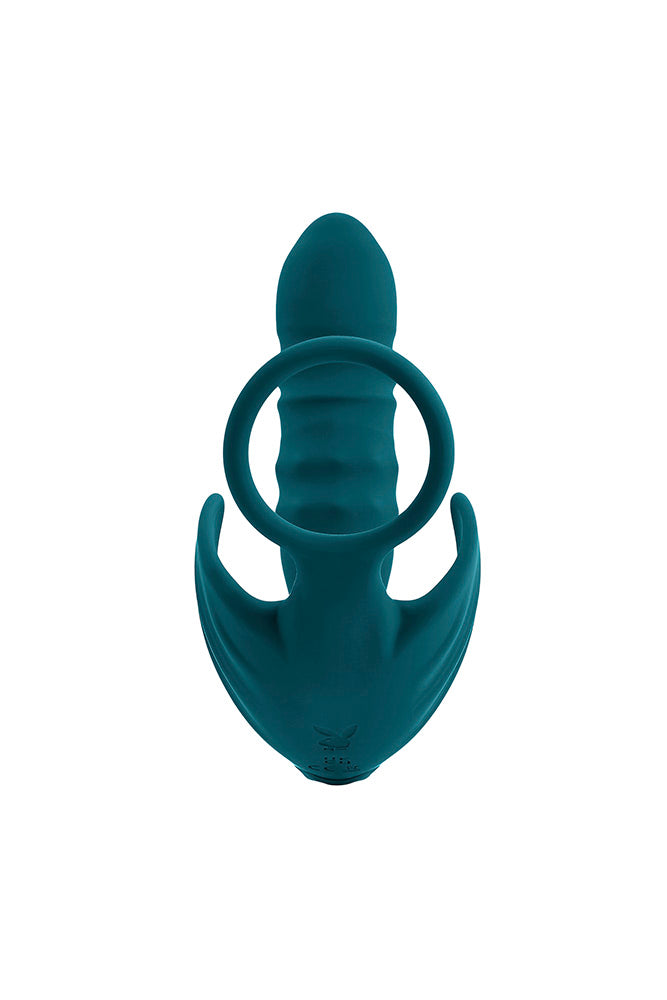 Playboy - Bring It On Thrusting Butt Plug & Cock Ring - Teal - Stag Shop
