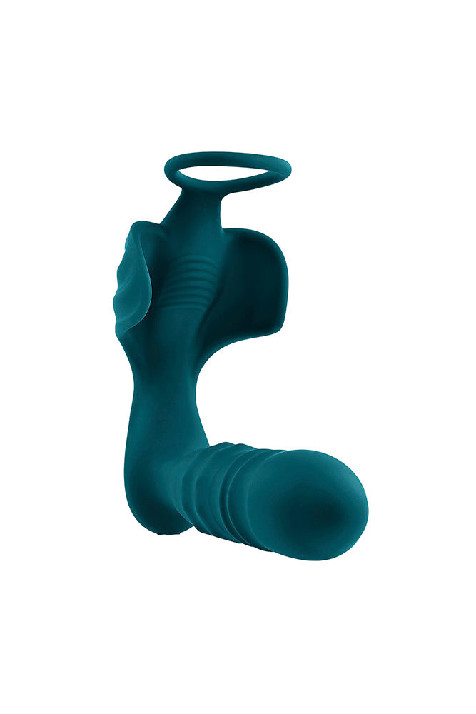 Playboy - Bring It On Thrusting Butt Plug & Cock Ring - Teal - Stag Shop