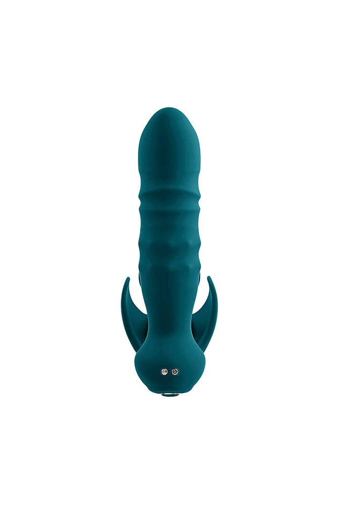 Playboy - Bring It On Thrusting Butt Plug & Cock Ring - Teal - Stag Shop
