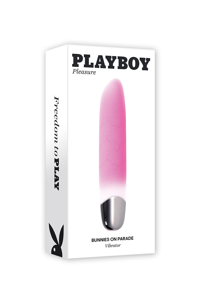 Playboy - Bunnies On Parade Bullet Vibrator - Pink - Stag Shop