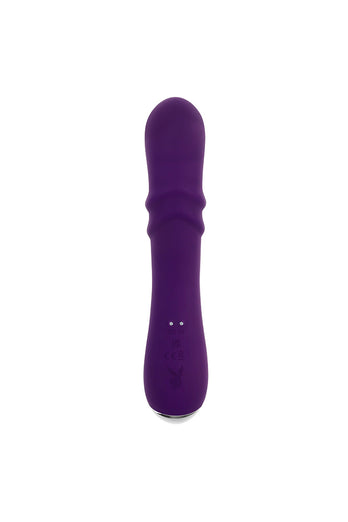 Playboy - Bunny Punch Rabbit Vibrator With Twirling Head - Purple - Stag Shop