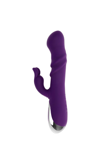 Playboy - Bunny Punch Rabbit Vibrator With Twirling Head - Purple - Stag Shop