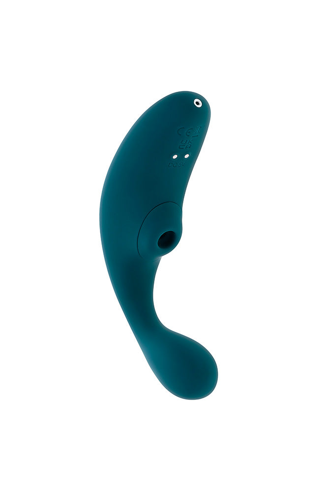Playboy - Charmer Dual Vibrator With Air Pulse Clitoral Stimulator - Teal - Stag Shop