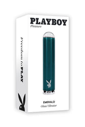 Playboy - Emerald Glass Tip Bullet Vibrator - Green - Stag Shop