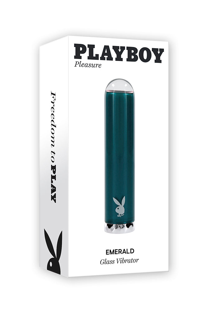 Playboy - Emerald Glass Tip Bullet Vibrator - Green - Stag Shop