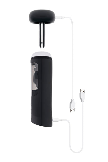 Playboy - End Game Warming & Vibrating Stroker with UV Sanitizing Stand - Black - Stag Shop