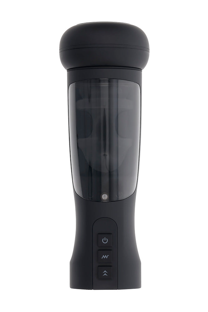 Playboy - End Game Warming & Vibrating Stroker with UV Sanitizing Stand - Black - Stag Shop
