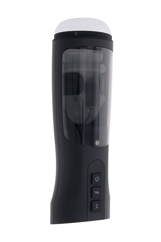 Playboy - End Game Warming & Vibrating Stroker with UV Sanitizing Stand - Black - Stag Shop